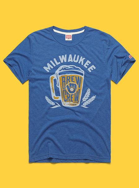 80s Milwaukee Brewers Glove Logo MLB Baseball Gray T-shirt -  Denmark