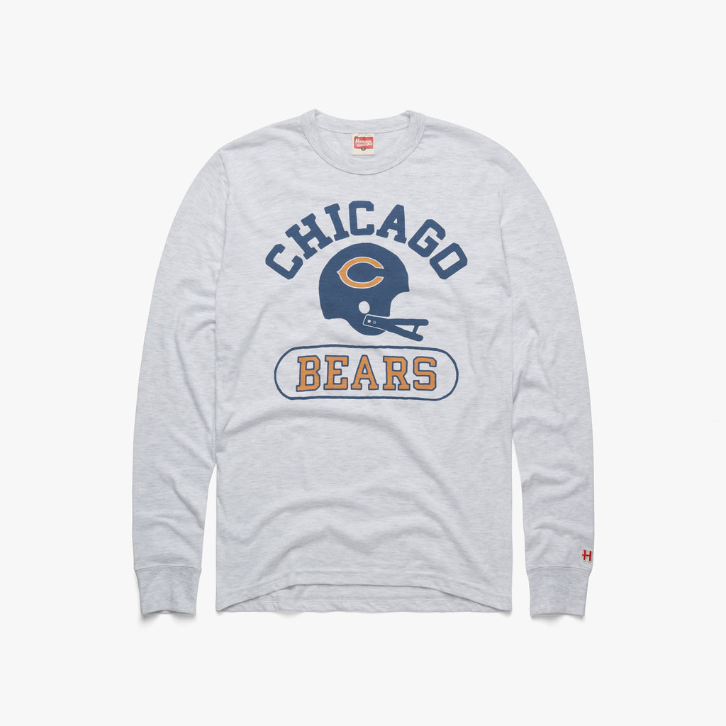 Chicago Bears Big Helmet Homage Tri-Blend Hoodie