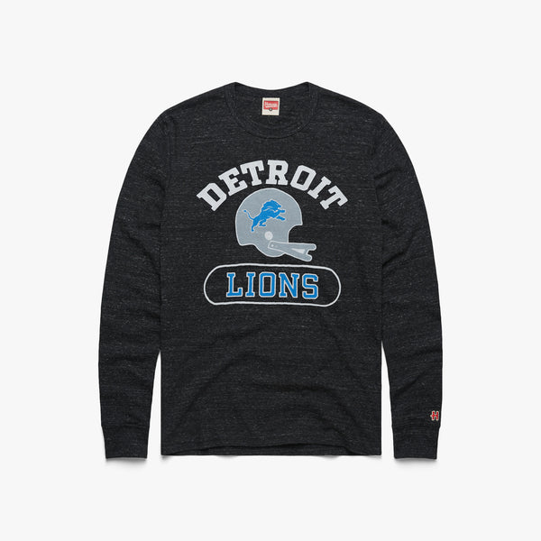 Detroit Lions Helmet Retro T-Shirt from Homage. | Officially Licensed Vintage NFL Apparel from Homage Pro Shop.