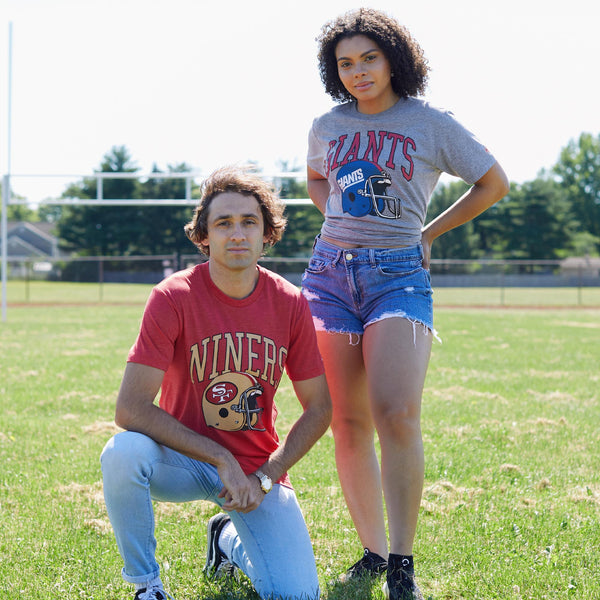 New York Giants Big Blue Wrecking Crew T-Shirt from Homage. | Officially Licensed Vintage NFL Apparel from Homage Pro Shop.