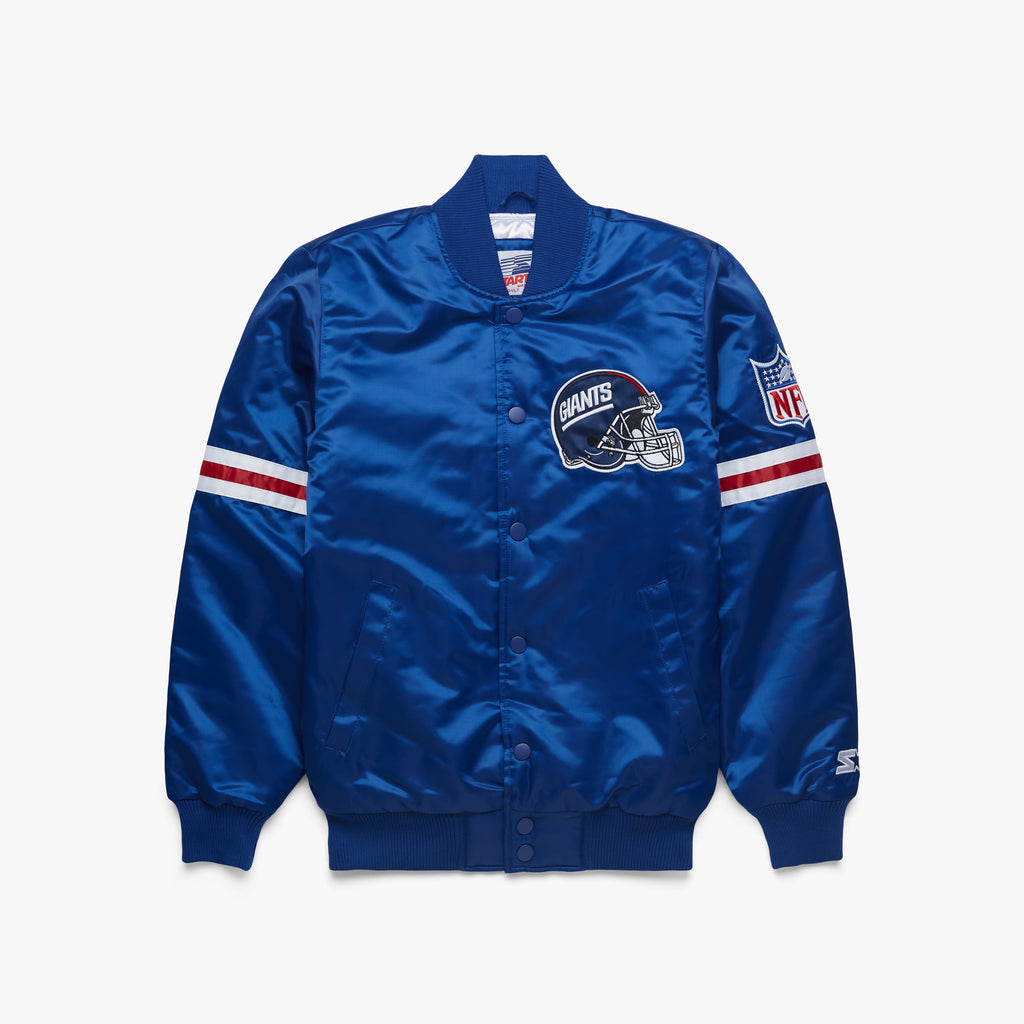 Homage x Starter New York Giants Satin Jacket from Homage. Officially Licensed NFL Apparel. Shop Pro 80's Starter, Gameday, & Bomber Jackets.