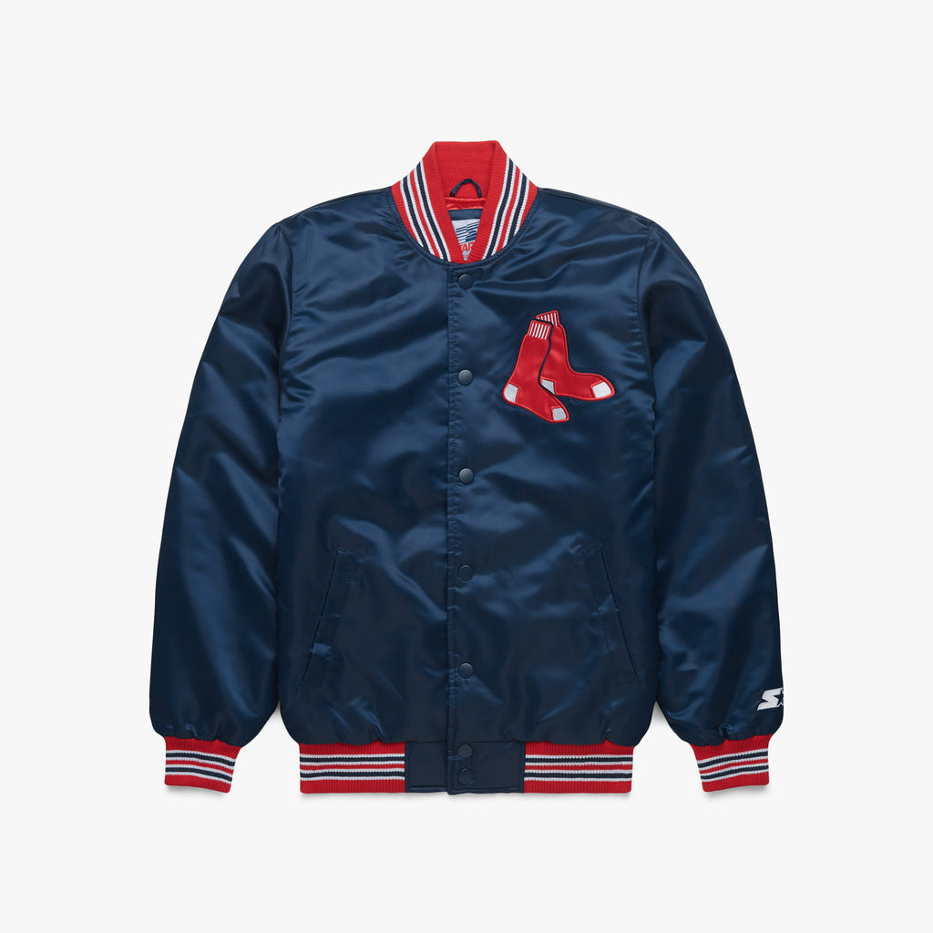 Homage x Starter Red Sox Satin Jacket from Homage. | Navy | Vintage Apparel from Homage.