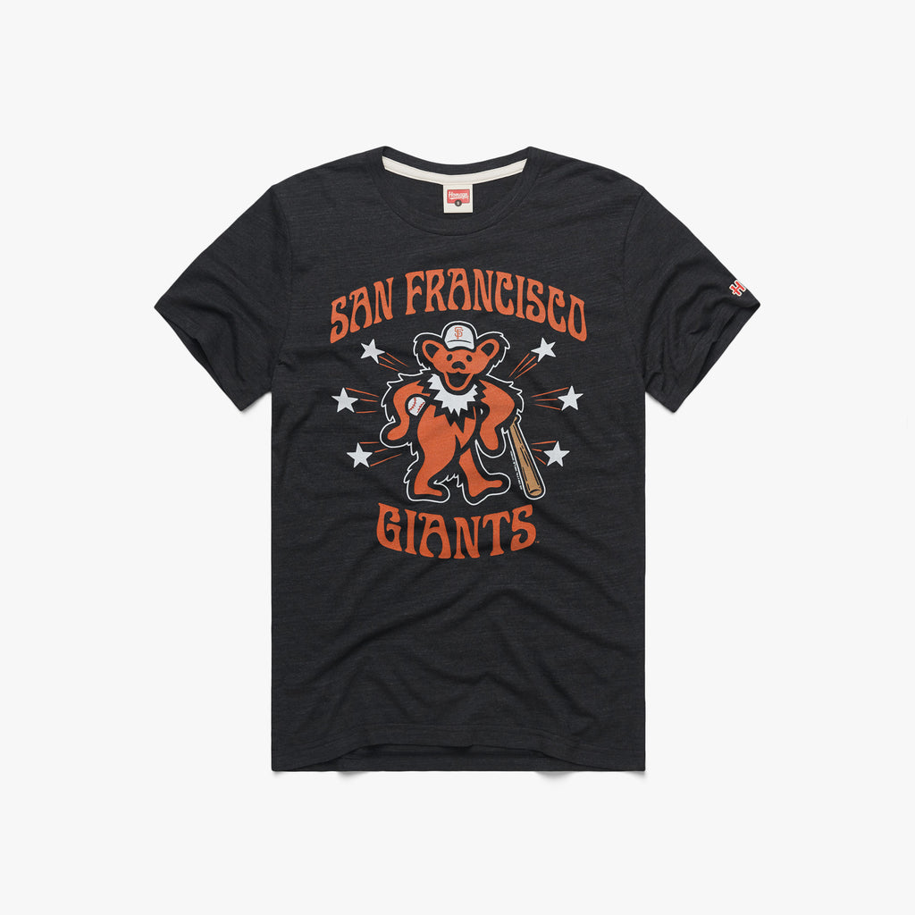 Grateful Dead San Francisco Giants T Shirt Skull Baseball Black