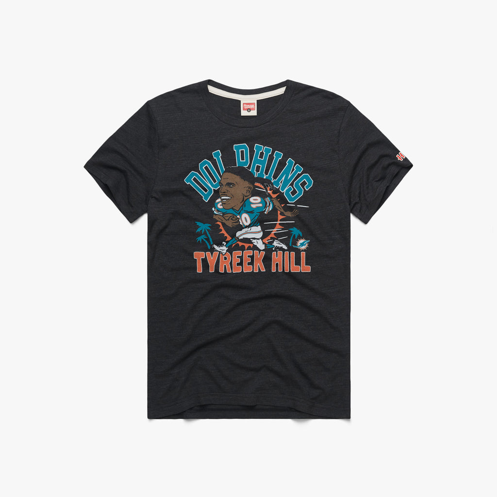 Youth Miami Dolphins Tyreek Hill Youth T-Shirt from Homage. | Officially Licensed Vintage NFL Apparel from Homage Pro Shop.