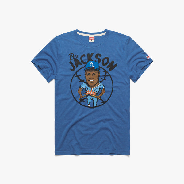 Kansas City Royals Bo Jackson T-Shirt from Homage. | Grey | Vintage Apparel from Homage.