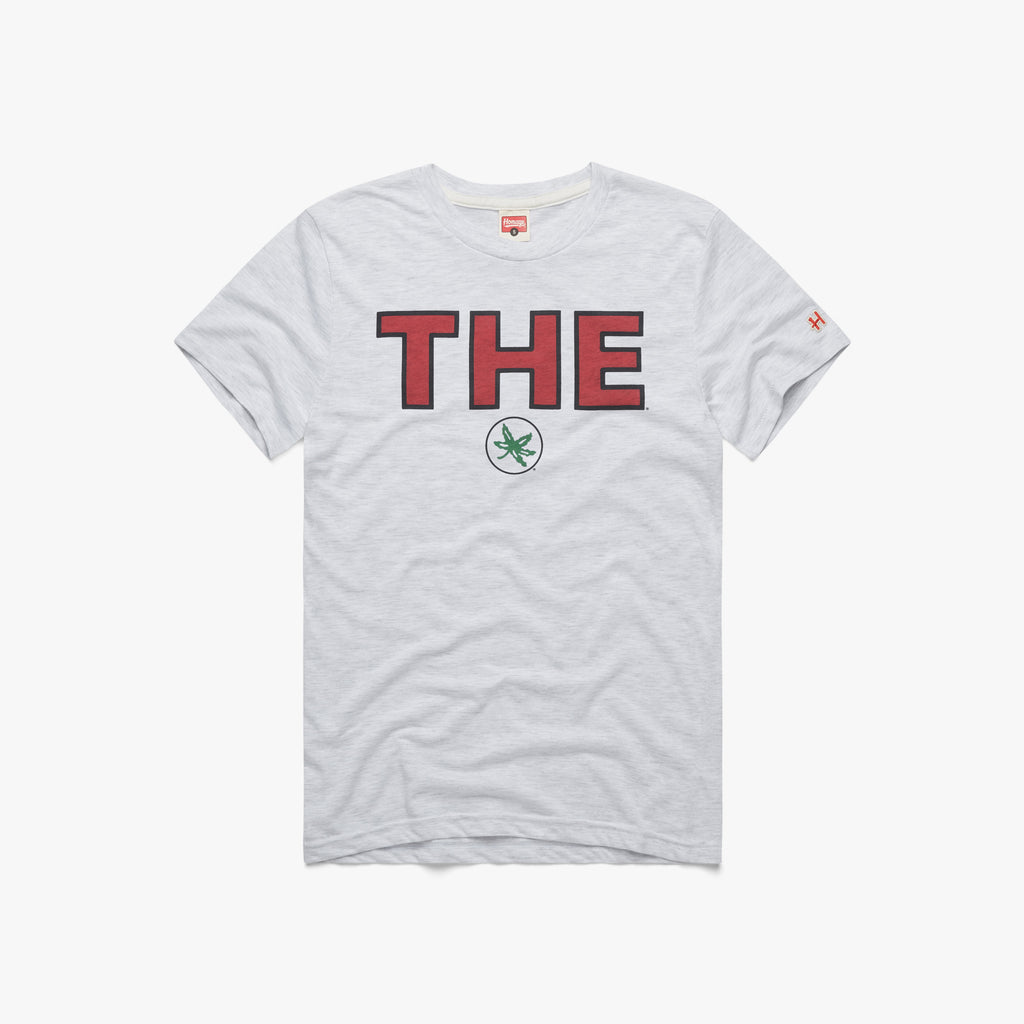 Chris Olave Ohio State T-Shirt from Homage. | Officially Licensed Ohio State Gear | Charcoal | Ohio State Vintage Apparel from Homage.