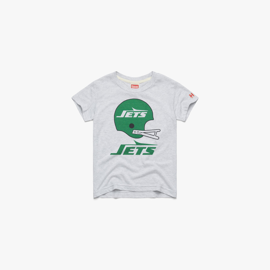 New York Jets Throwback Helmet Long Sleeve Tee from Homage. | Officially Licensed Vintage NFL Apparel from Homage Pro Shop.