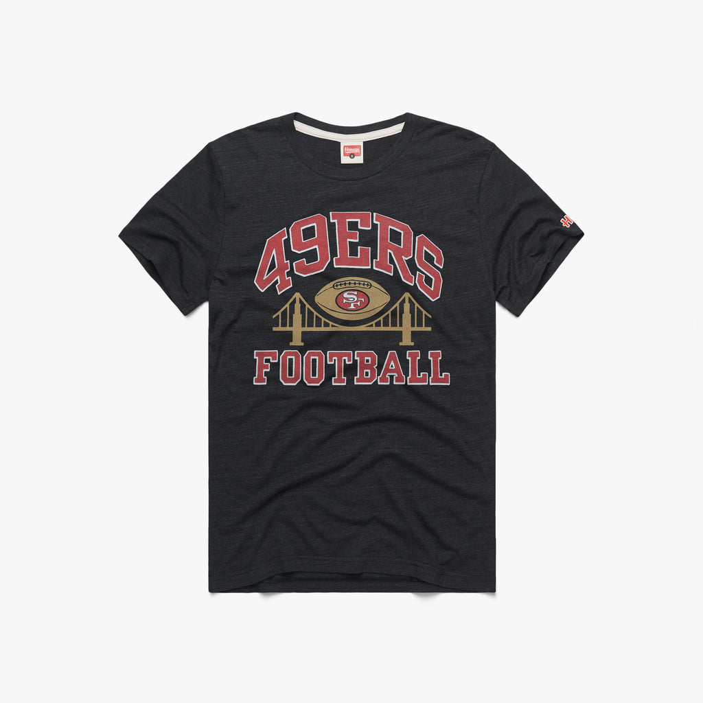 San Francisco 49ers Helmet Retro T-Shirt from Homage. | Officially Licensed Vintage NFL Apparel from Homage Pro Shop.