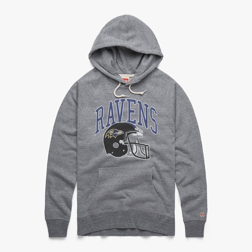 Baltimore Ravens Helmet Hoodie from Homage. Officially Licensed Vintage NFL Apparel from Homage Pro Shop