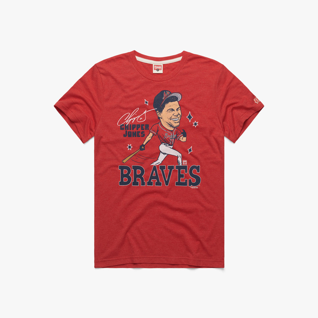 Chipper Jones Atlanta Braves Homage Remix Jersey Tri-Blend T-Shirt - Navy