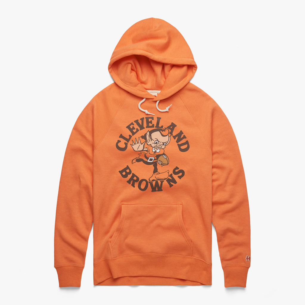 Cleveland Browns Brownie Stiff Arm Hoodie from Homage. | Officially Licensed Vintage NFL Apparel from Homage Pro Shop.