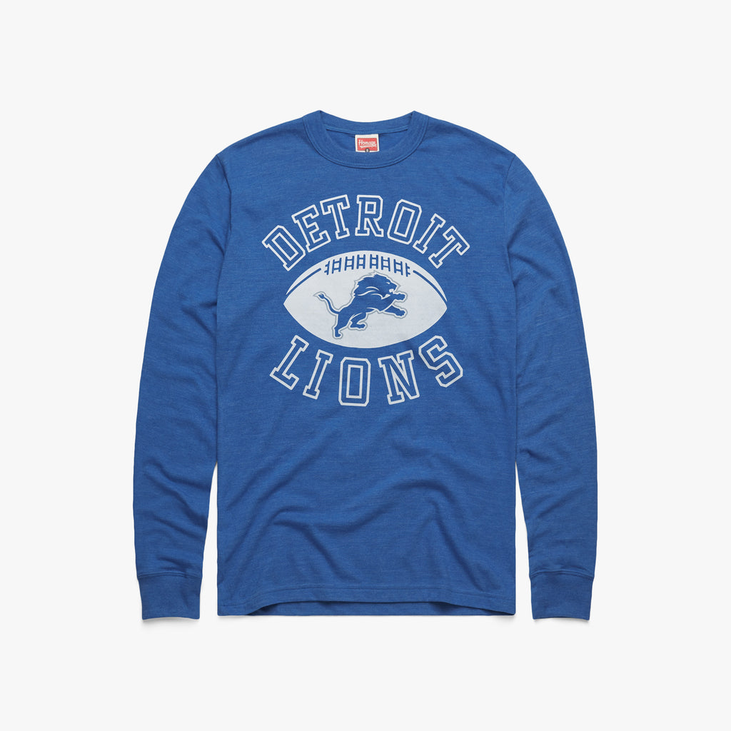 Denver Broncos Pigskin Long Sleeve Tee from Homage. | Officially Licensed Vintage NFL Apparel from Homage Pro Shop.