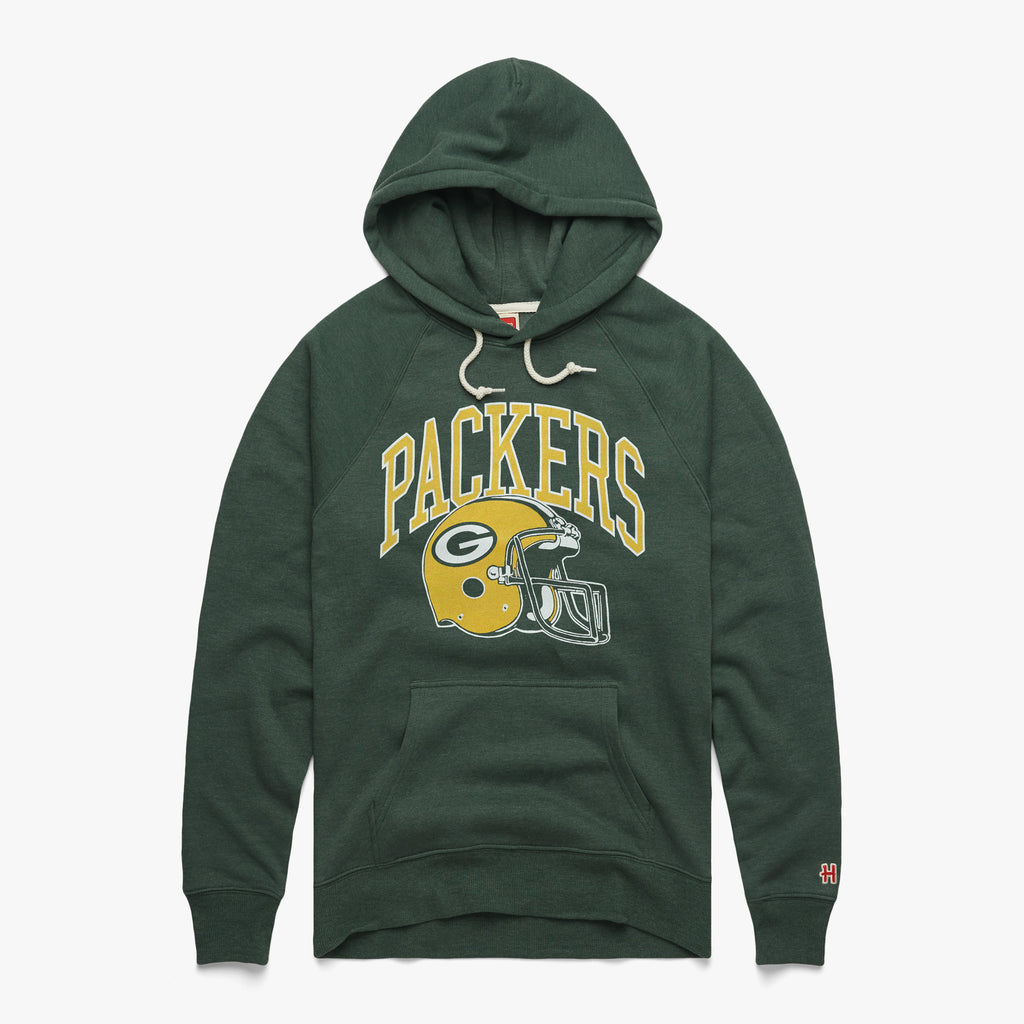 Green Bay Packers Helmet Hoodie  Retro Green Bay Packers Hoodie – HOMAGE