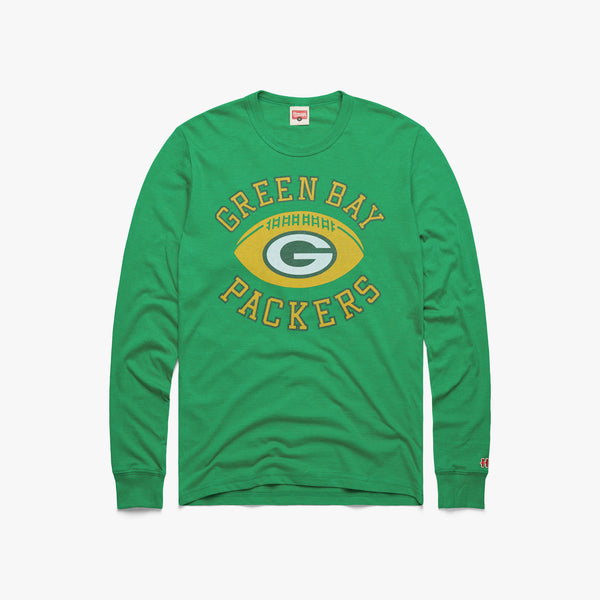 Green Bay Packers Pigskin Sweat Shorts from Homage. | Officially Licensed Vintage NFL Apparel from Homage Pro Shop.