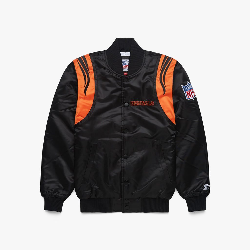 Homage x Starter Cincinnati Bengals Satin Jacket from Homage. Officially Licensed NFL Apparel. Shop Pro 80's Starter, Gameday, & Bomber Jackets.