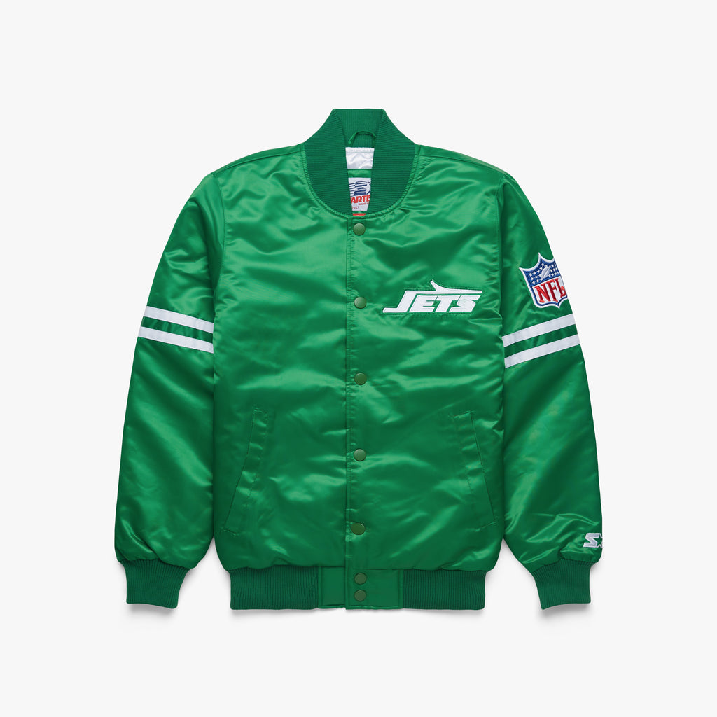 Homage x Starter New York Jets Satin Jacket from Homage. Officially Licensed NFL Apparel. Shop Pro 80's Starter, Gameday, & Bomber Jackets.