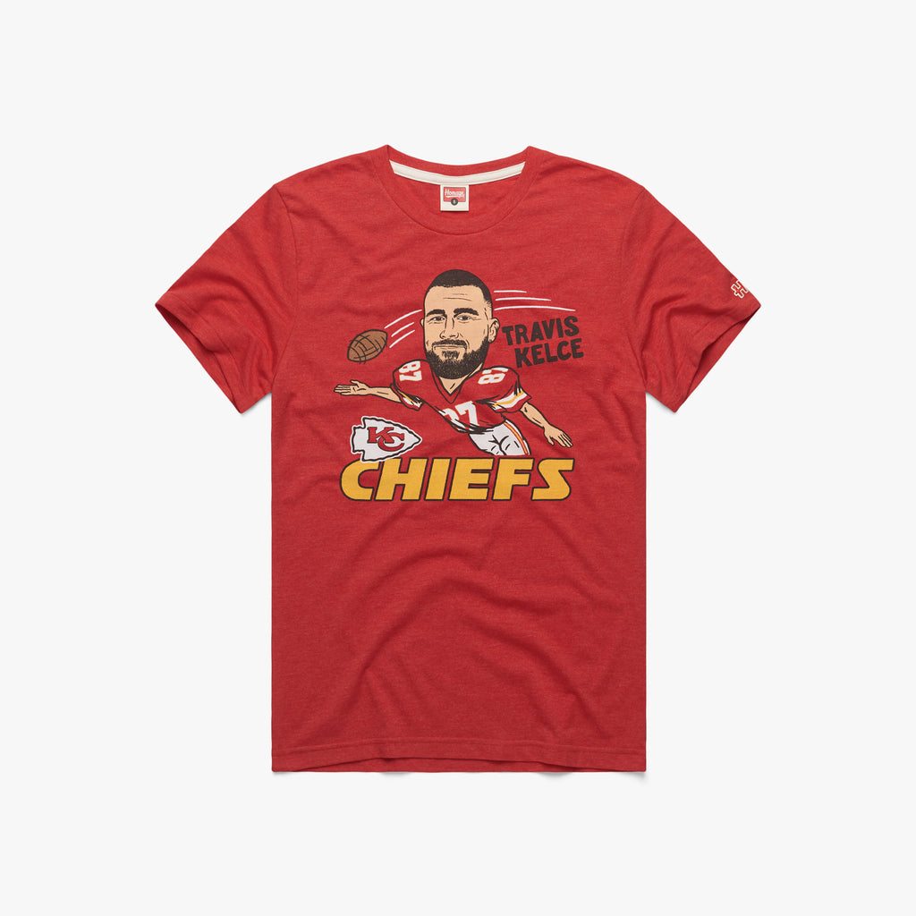 Kansas City Chiefs Travis Kelce Big Yeti T-Shirt from Homage. | Officially Licensed Vintage NFL Apparel from Homage Pro Shop.