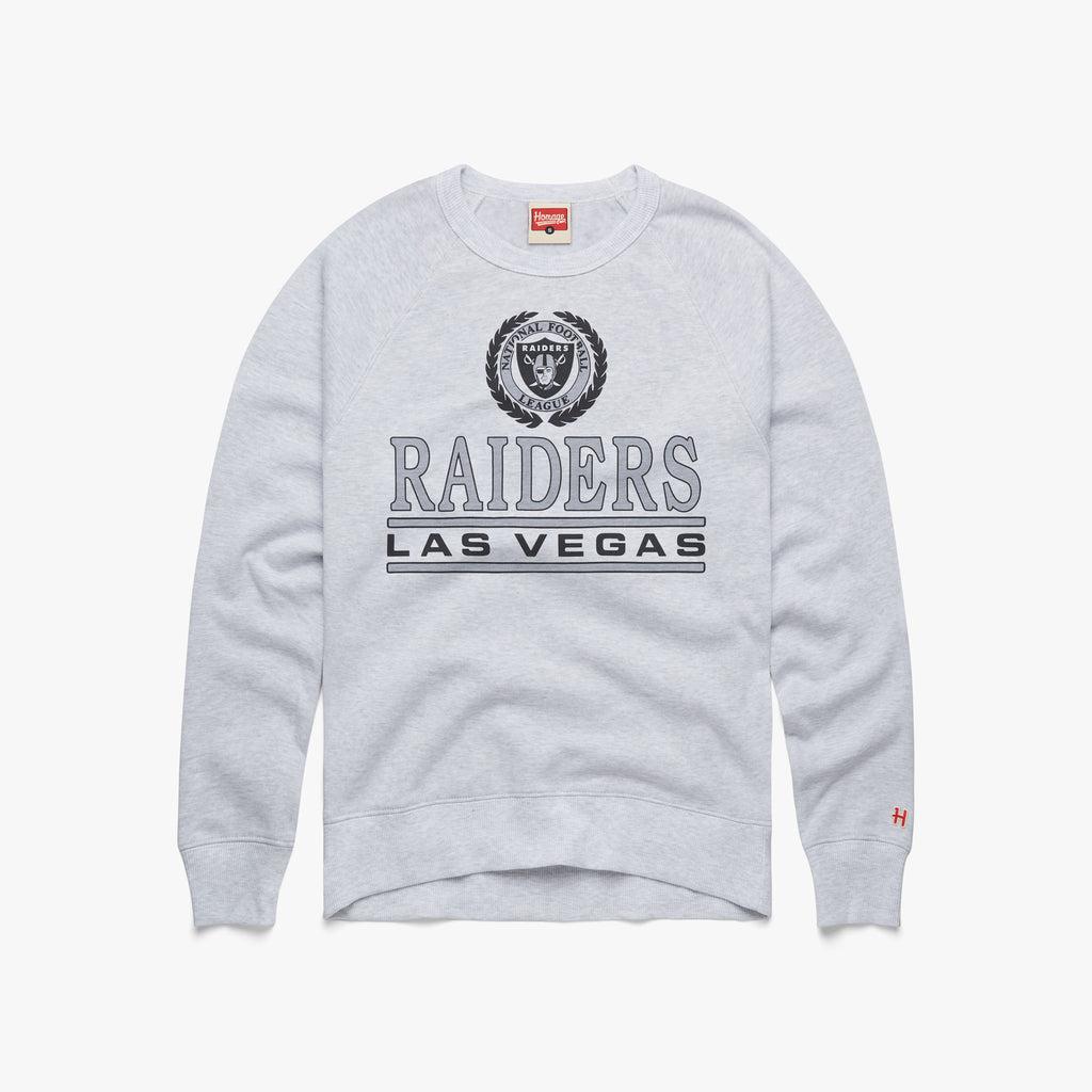 Las Vegas Raiders Throwback NFL Logo Crewneck Sweat in Black