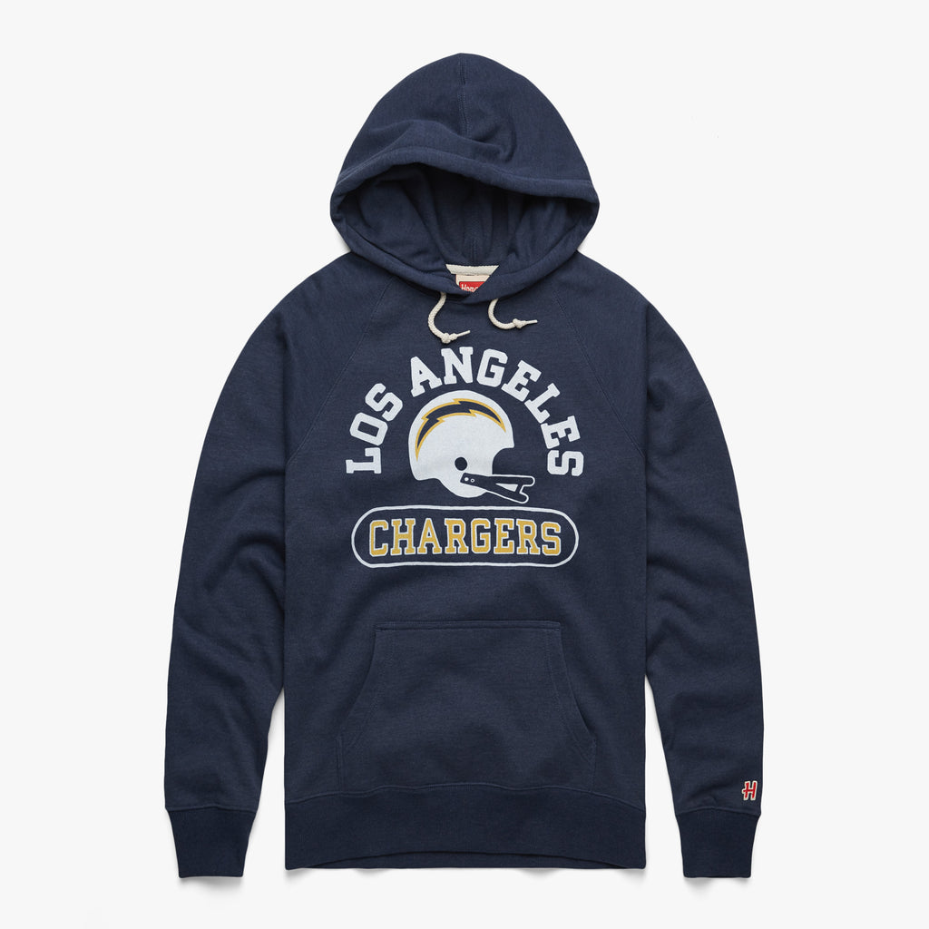 Los Angeles Chargers Helmet Retro T-Shirt from Homage. | Officially Licensed Vintage NFL Apparel from Homage Pro Shop.