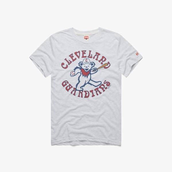 MLB x Grateful Dead x Cleveland Baseball T-Shirt from Homage. | Ash | Vintage Apparel from Homage.