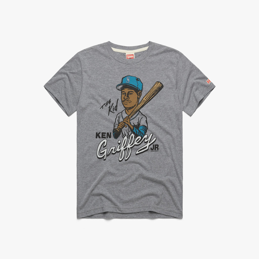 Ken Griffey Jr Mariners Home Run T-Shirt from Homage. | Teal | Vintage Apparel from Homage.