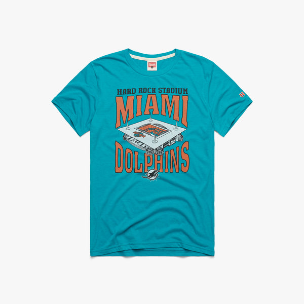 Miami Dolphins Helmet Retro T-Shirt from Homage. | Officially Licensed Vintage NFL Apparel from Homage Pro Shop.