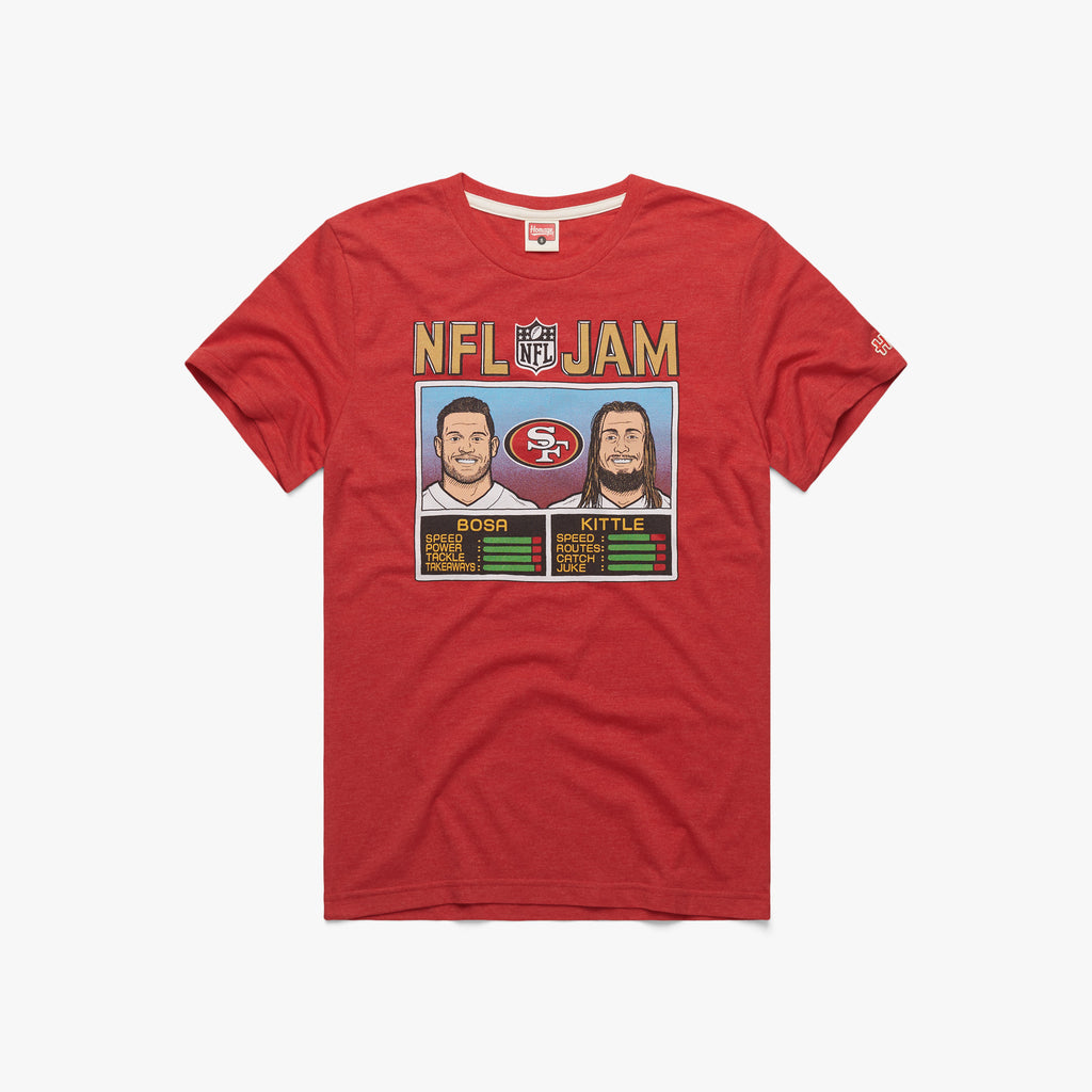 NFL Jam 49ers Bosa And Kittle retro shirt, hoodie, sweater, long sleeve and  tank top