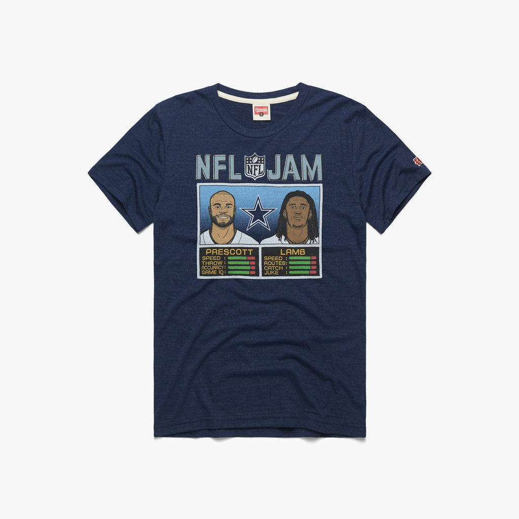 NFL Jam Dallas Cowboys Diggs and Parsons T-Shirt from Homage. | Officially Licensed Vintage NFL Apparel from Homage Pro Shop.