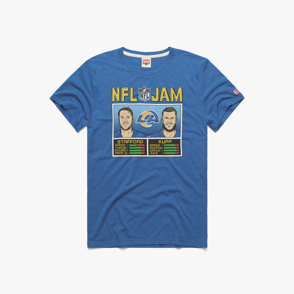 NFL Jam Rams Stafford And Kupp  Retro Los Angeles Rams T-Shirt