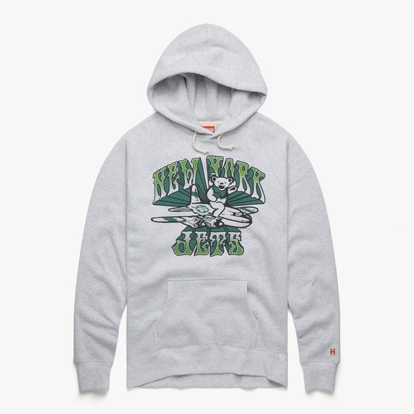 New York Jets Helmet Retro Hoodie from Homage. | Officially Licensed Vintage NFL Apparel from Homage Pro Shop.