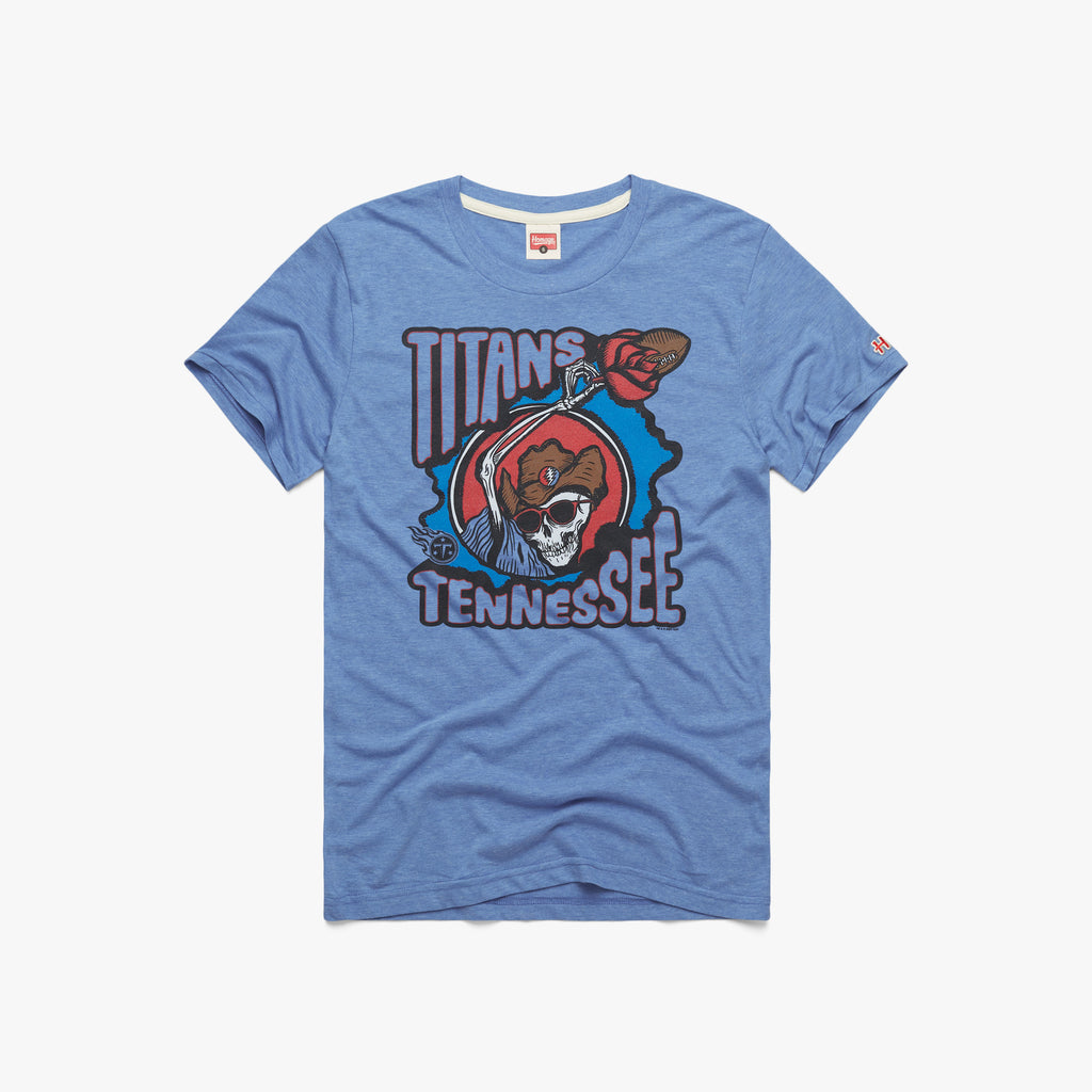 Tennessee Tennesee Titans Helmet T-Shirt from Homage. | Officially Licensed Vintage NFL Apparel from Homage Pro Shop.