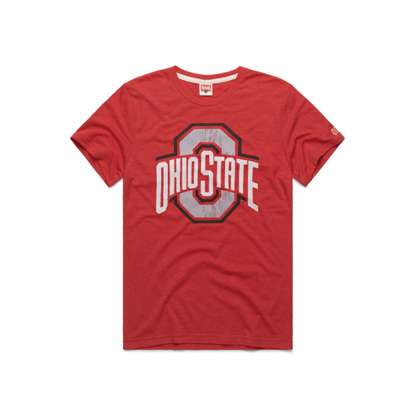 Chris Olave Ohio State T-Shirt from Homage. | Officially Licensed Ohio State Gear | Charcoal | Ohio State Vintage Apparel from Homage.