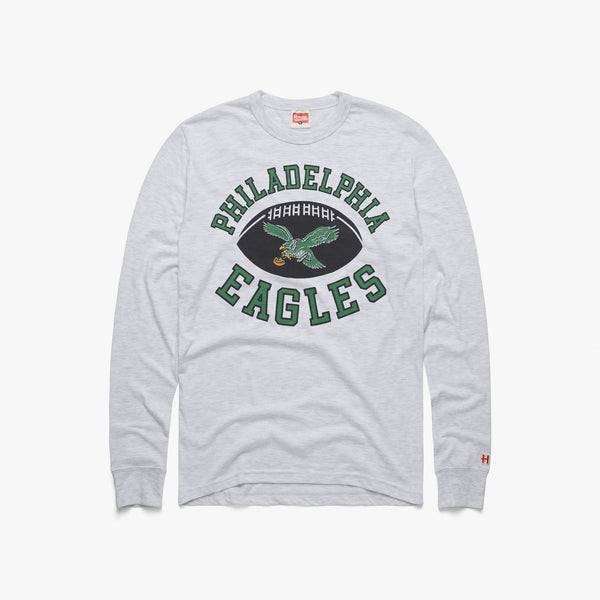 Cleveland Browns Pigskin Long Sleeve Tee from Homage. | Officially Licensed Vintage NFL Apparel from Homage Pro Shop.