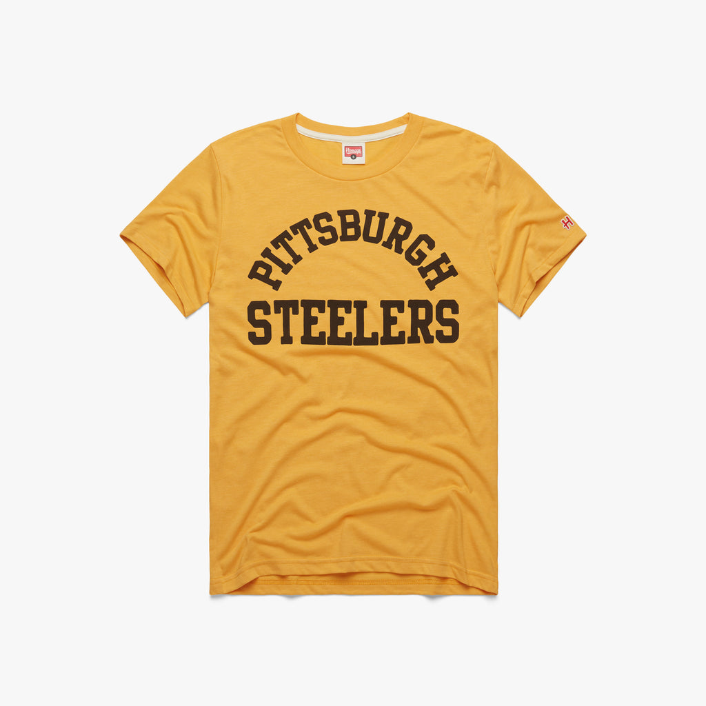 Pittsburgh Steelers Pigskin Long Sleeve Tee from Homage. | Officially Licensed Vintage NFL Apparel from Homage Pro Shop.