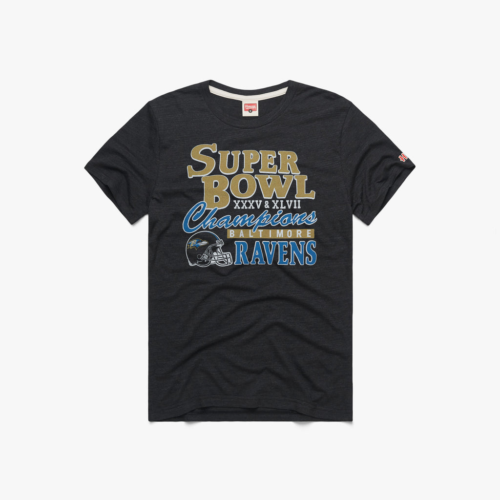 Kansas City Chiefs 2 Time Super Bowl Champions T-Shirt from Homage. | Officially Licensed Vintage NFL Apparel from Homage Pro Shop.