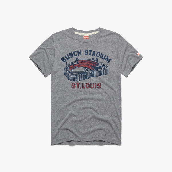 St. Louis Cardinals Homage Busch Stadium T-Shirt Navy Unisex Cotton all size