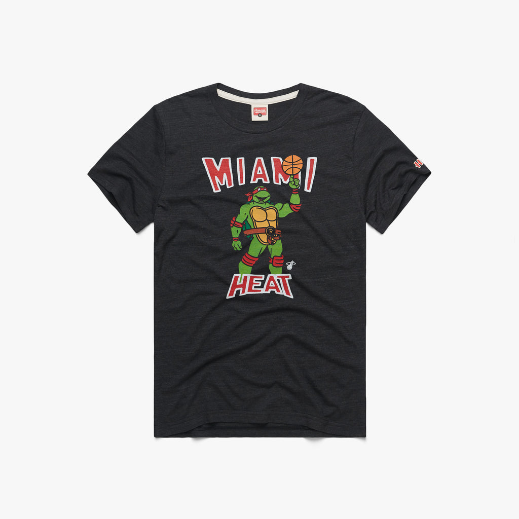 Men's Miami Heat Homage Heather Charcoal NBA x Teenage Mutant Ninja Turtles  Tri-Blend T-Shirt