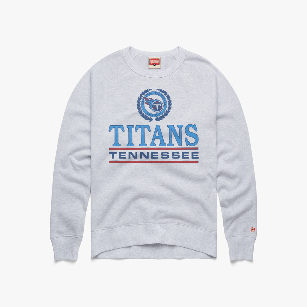 Tennessee Tennesee Titans Pigskin Long Sleeve Tee from Homage. | Officially Licensed Vintage NFL Apparel from Homage Pro Shop.