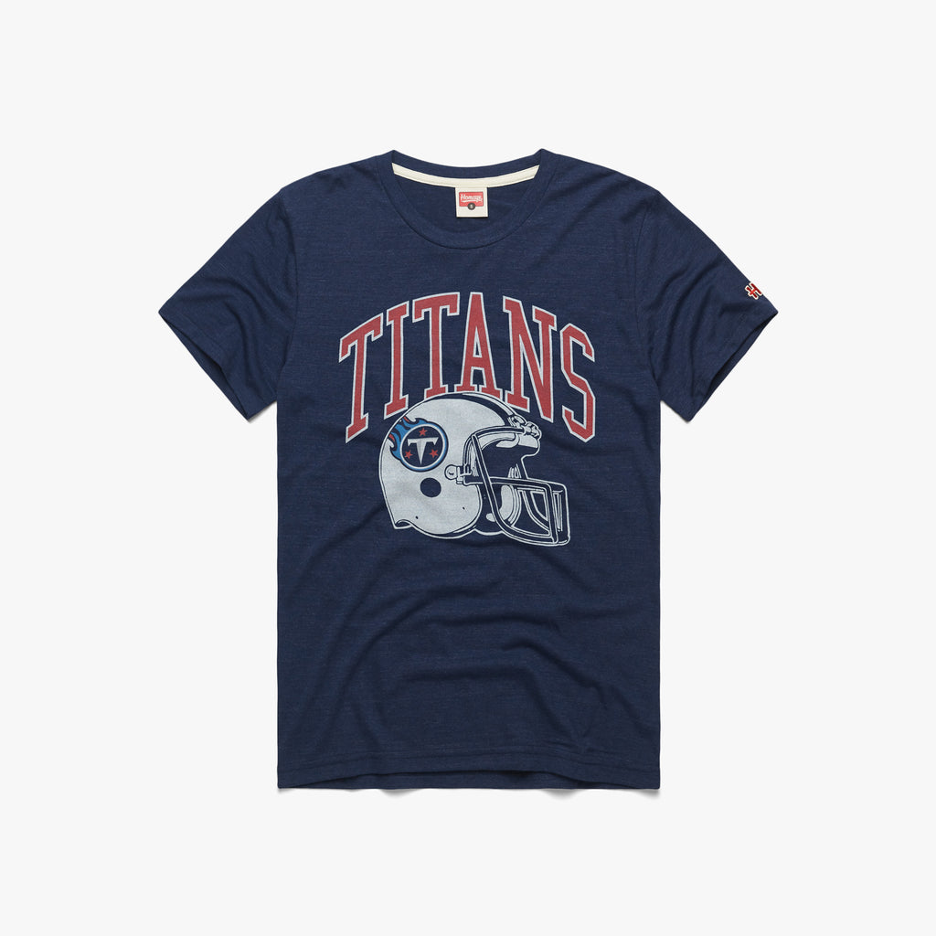 Tennessee Tennesee Titans Pigskin Long Sleeve Tee from Homage. | Officially Licensed Vintage NFL Apparel from Homage Pro Shop.