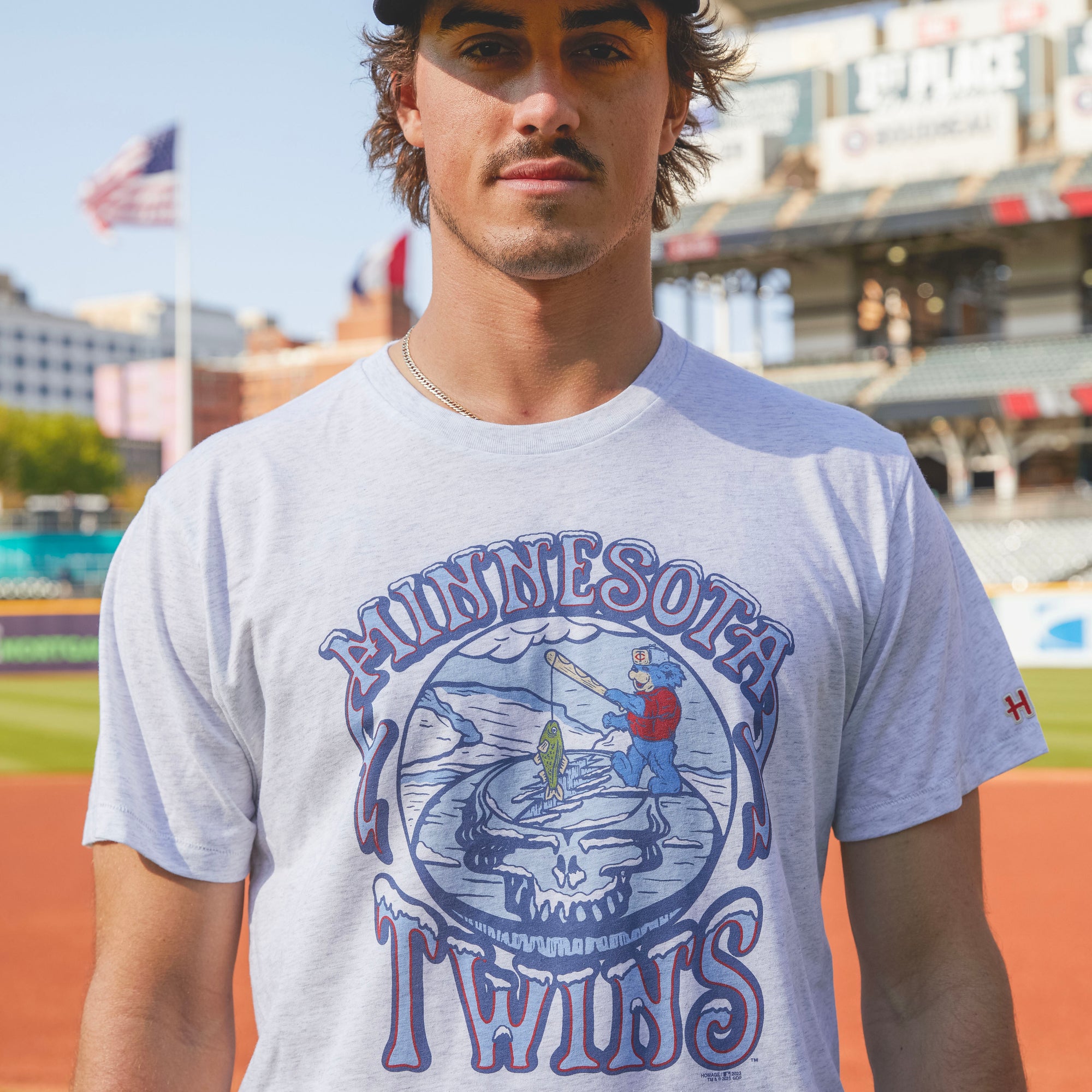 Minnesota Twins '87 T-Shirt from Homage. | Navy | Vintage Apparel from Homage.