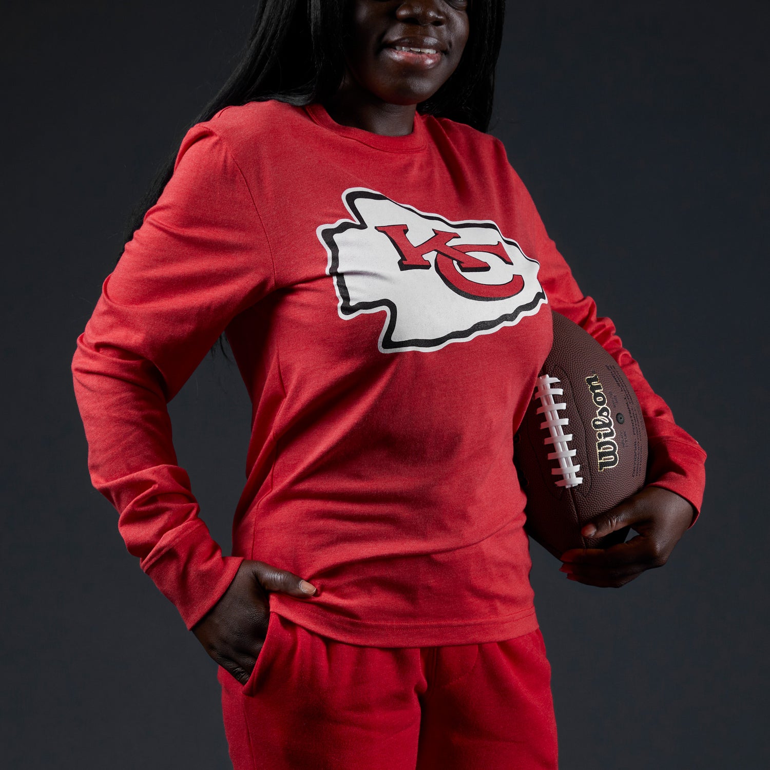 Officially Licensed NFL Women's Kansas City Chiefs Long Sleeve T-Shirt