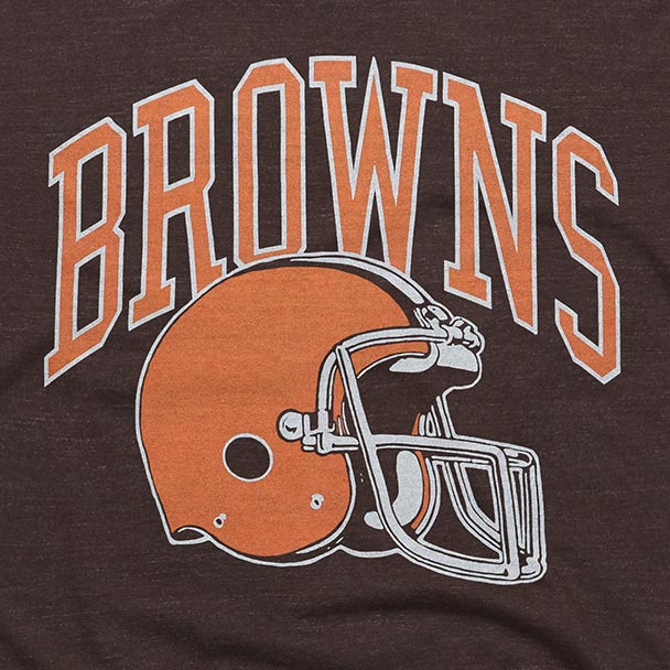 Cleveland Browns Helmet Retro T-Shirt from Homage. | Officially Licensed Vintage NFL Apparel from Homage Pro Shop.