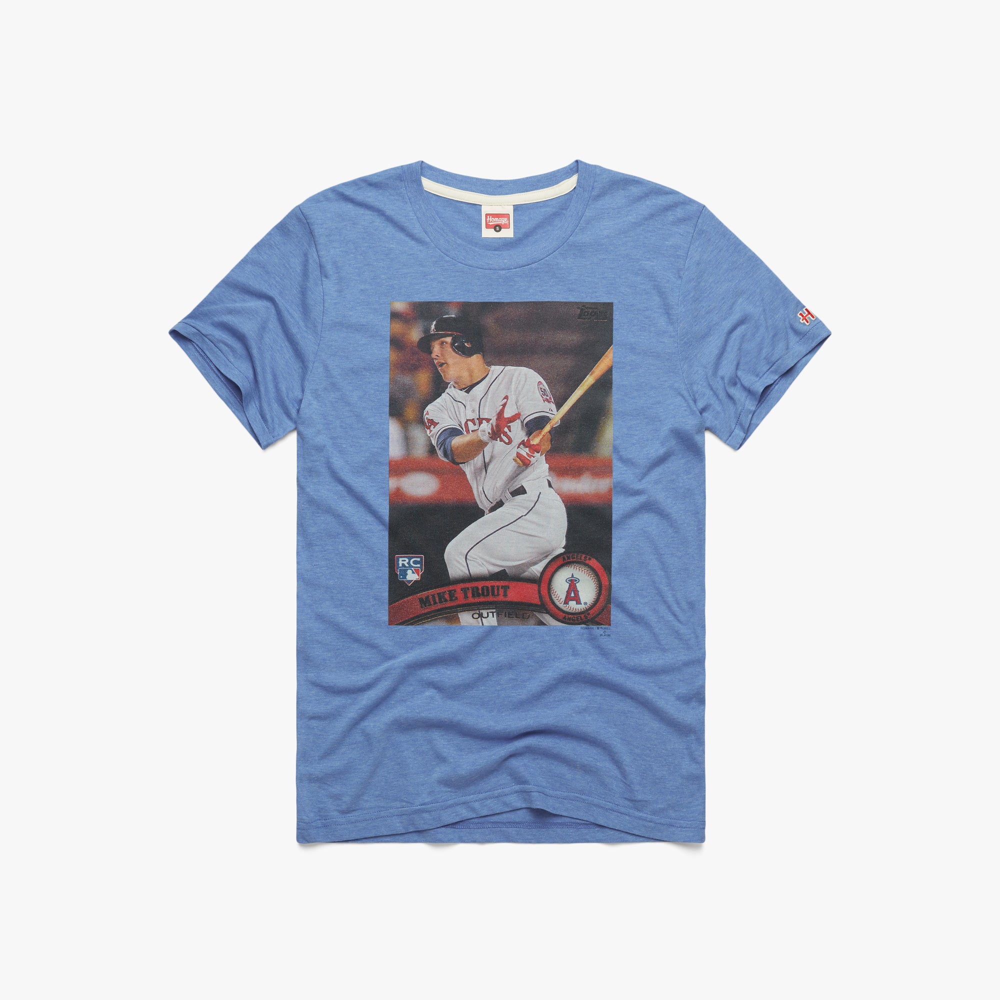 La Angels Mike Trout T-Shirt from Homage. | Red | Vintage Apparel from Homage.