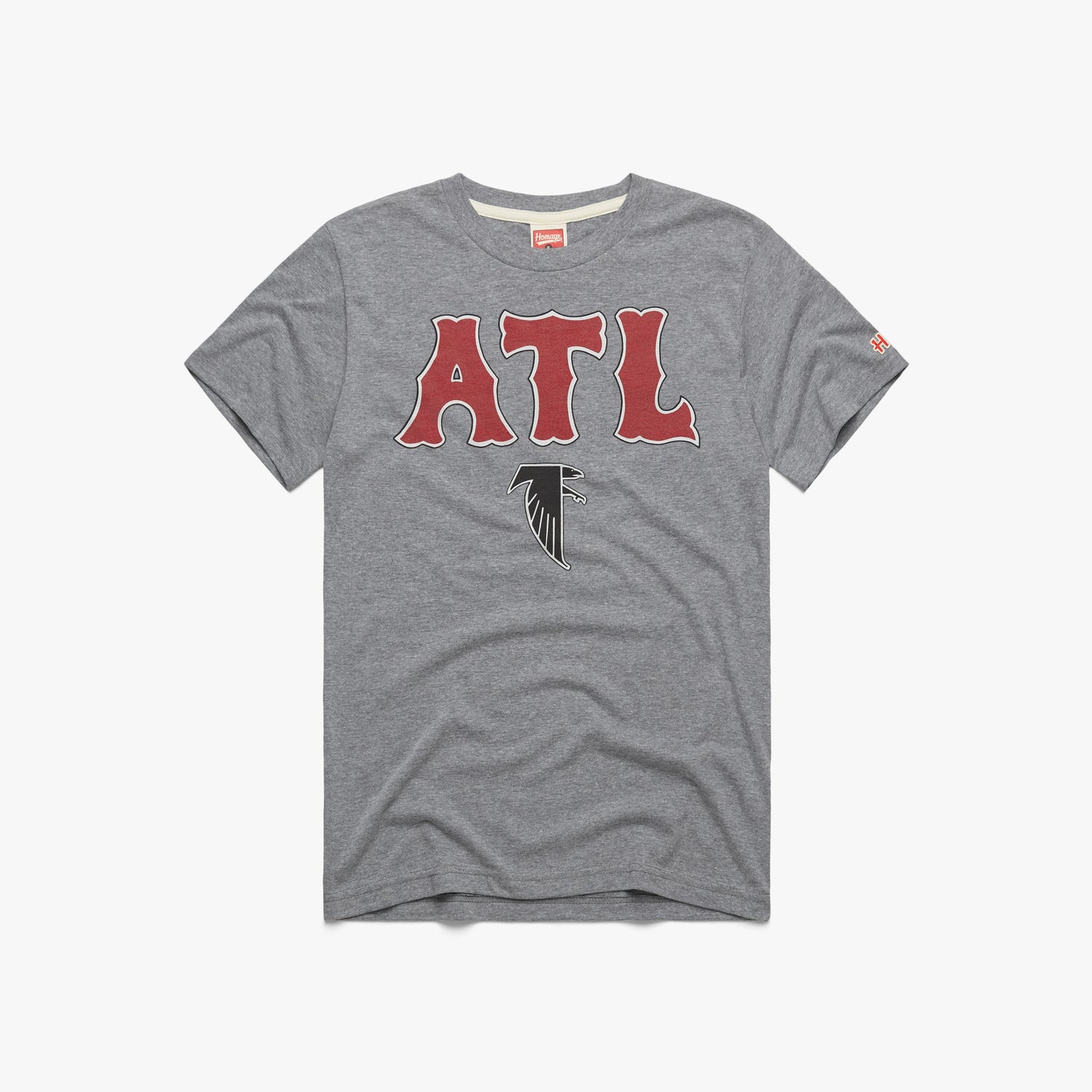 Atlanta Falcons Helmet Retro T-Shirt from Homage. | Officially Licensed Vintage NFL Apparel from Homage Pro Shop.