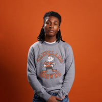 Cleveland Browns Brownie Stiff Arm Hoodie from Homage. | Officially Licensed Vintage NFL Apparel from Homage Pro Shop.