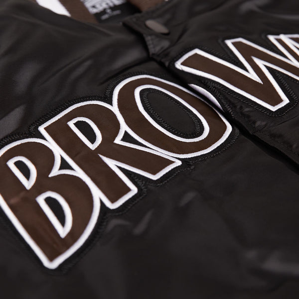 HOMAGE X Starter Browns Blackout Satin Jacket | Retro NFL Jacket