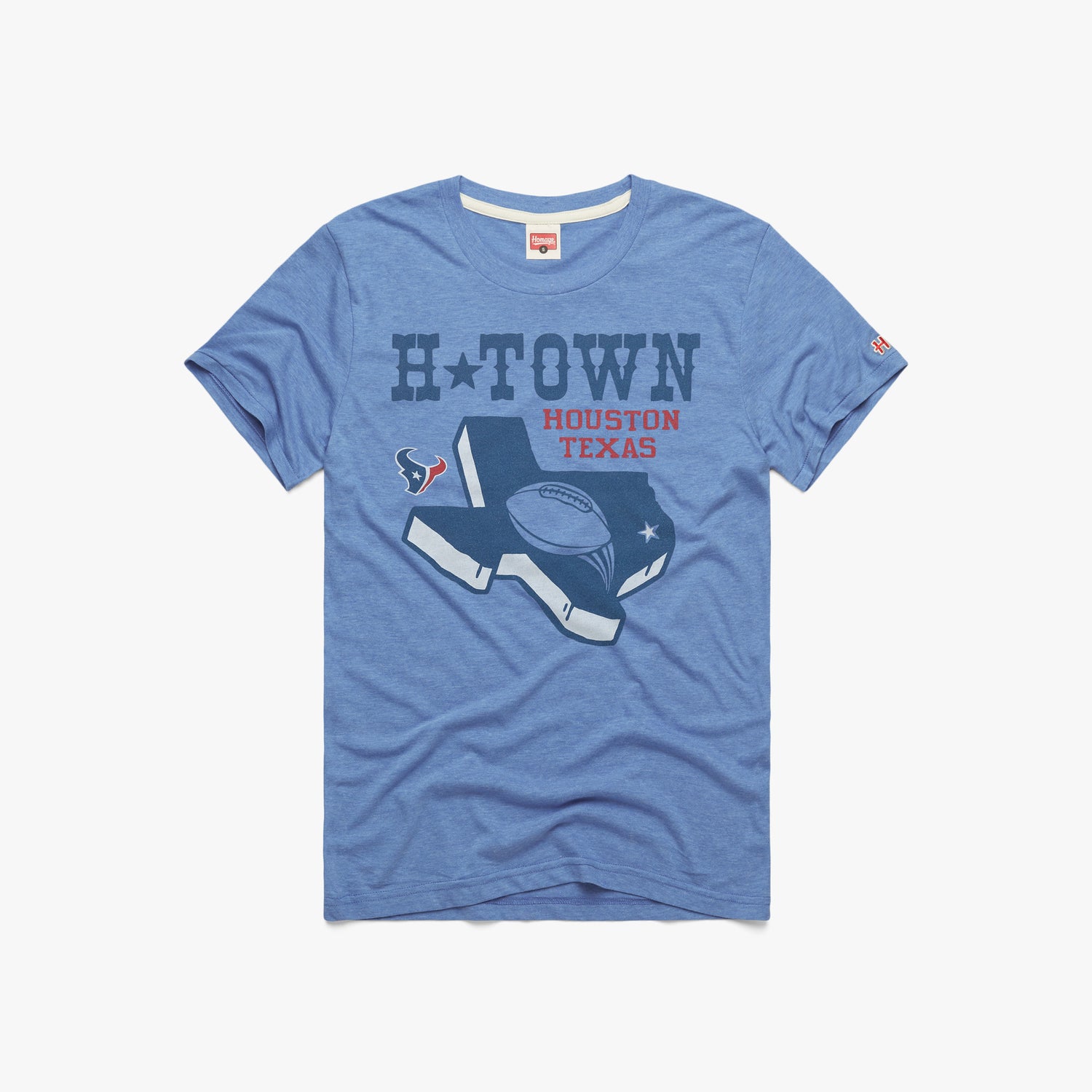 H-town Red Blue Retro Tshirt Rockets T-shirt Oilers Astros 