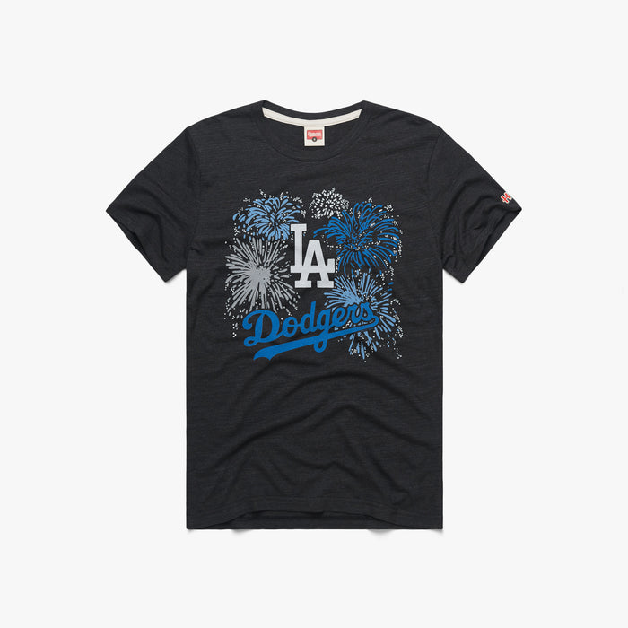 Men's Los Angeles Dodgers Homage Gray Dodger Stadium Tri-Blend T-Shirt