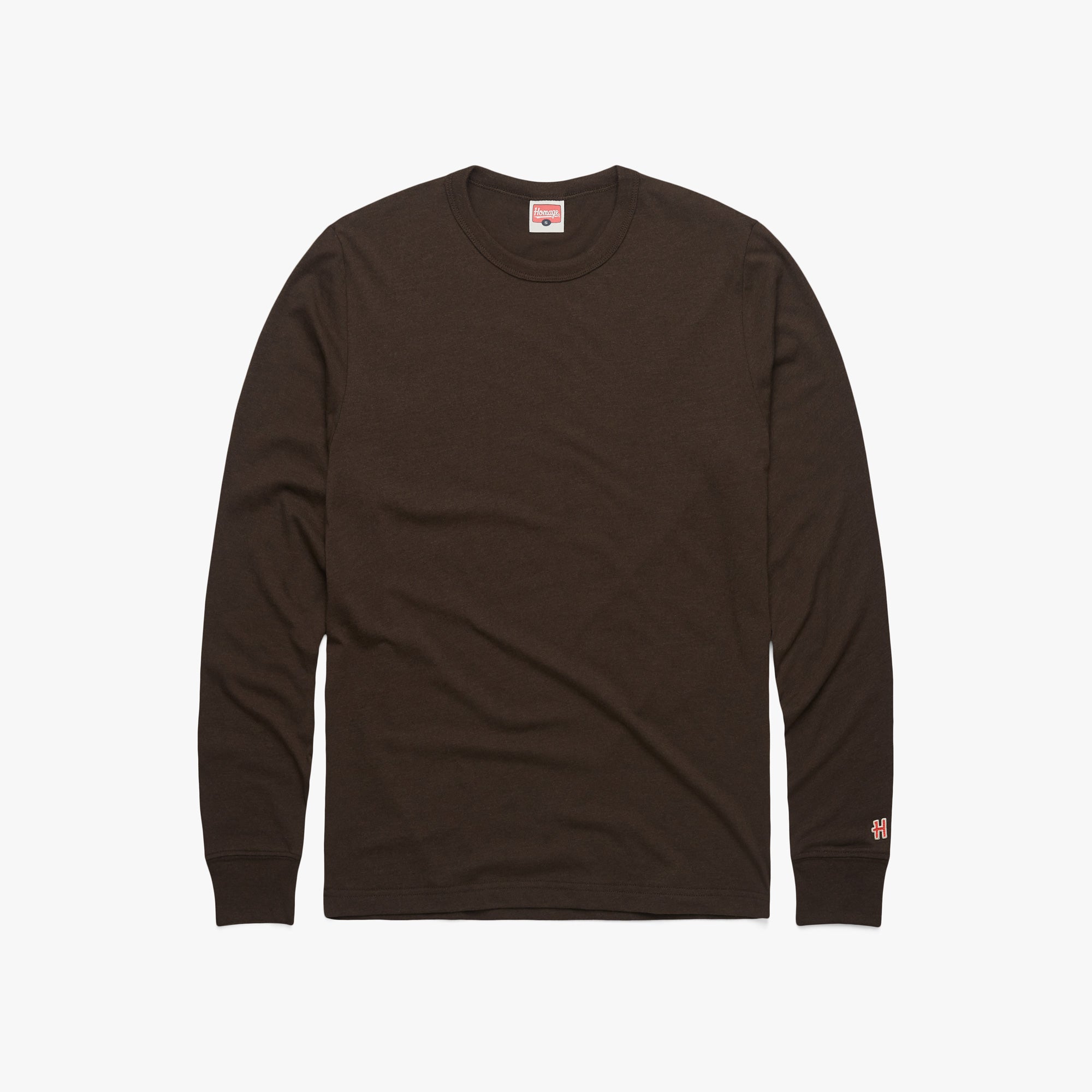 Cleveland Browns Pigskin Long Sleeve Tee from Homage. | Officially Licensed Vintage NFL Apparel from Homage Pro Shop.