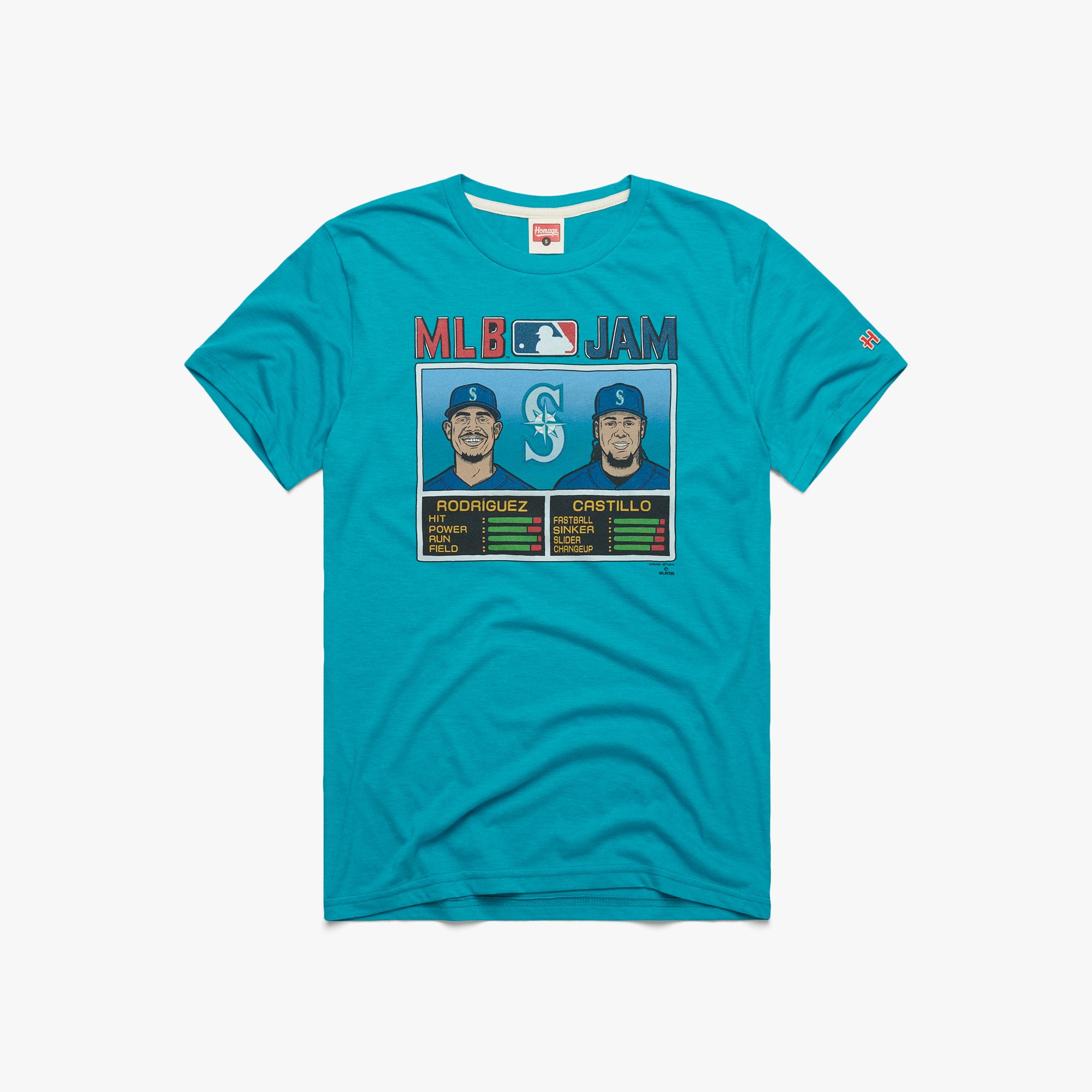 Seattle Mariners T-Shirt from Homage. | Teal | Vintage Apparel from Homage.